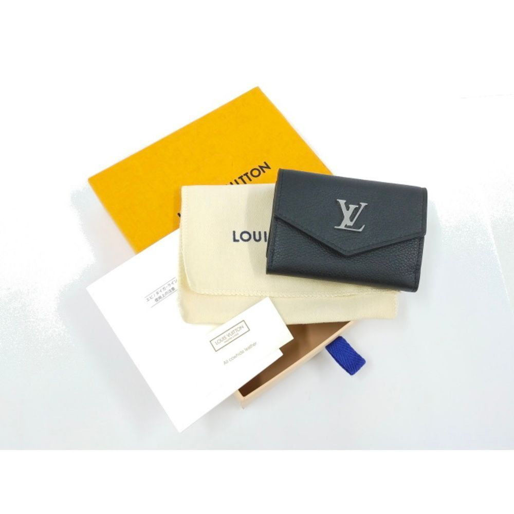 Louis Vuitton Portefeuille Lock Mini Trifold Wallet Taurillon Leather Noir - Picture 8 of 8